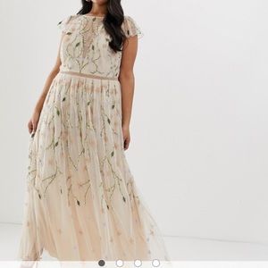 ASOSDESIGN Curve embroidered floral & sequin maxi